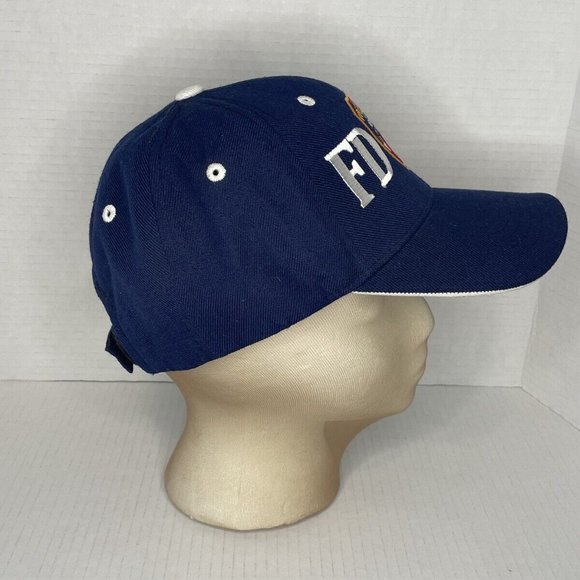 FDNY Baseball Cap Hat Wool Blend Blue/White Embroidered With Patch - One Size - Picture 2 of 4
